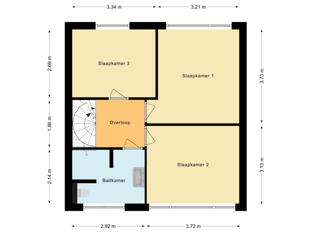 Bekijk plattegrond van Eerste verdieping van Wielewaal 45