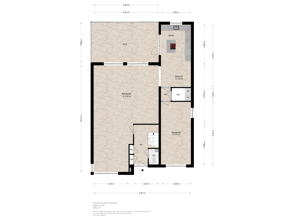 View floorplan of Begane-grond of Osdorperweg 886