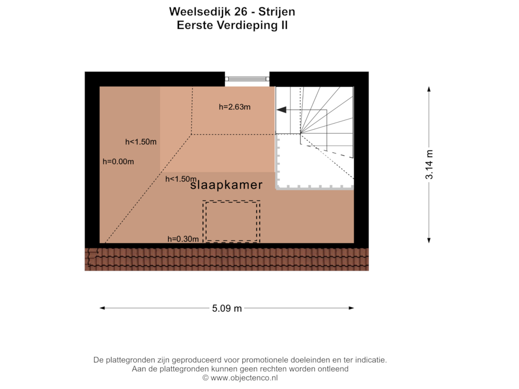 Bekijk plattegrond van Eerste Verdieping II van Weelsedijk 26