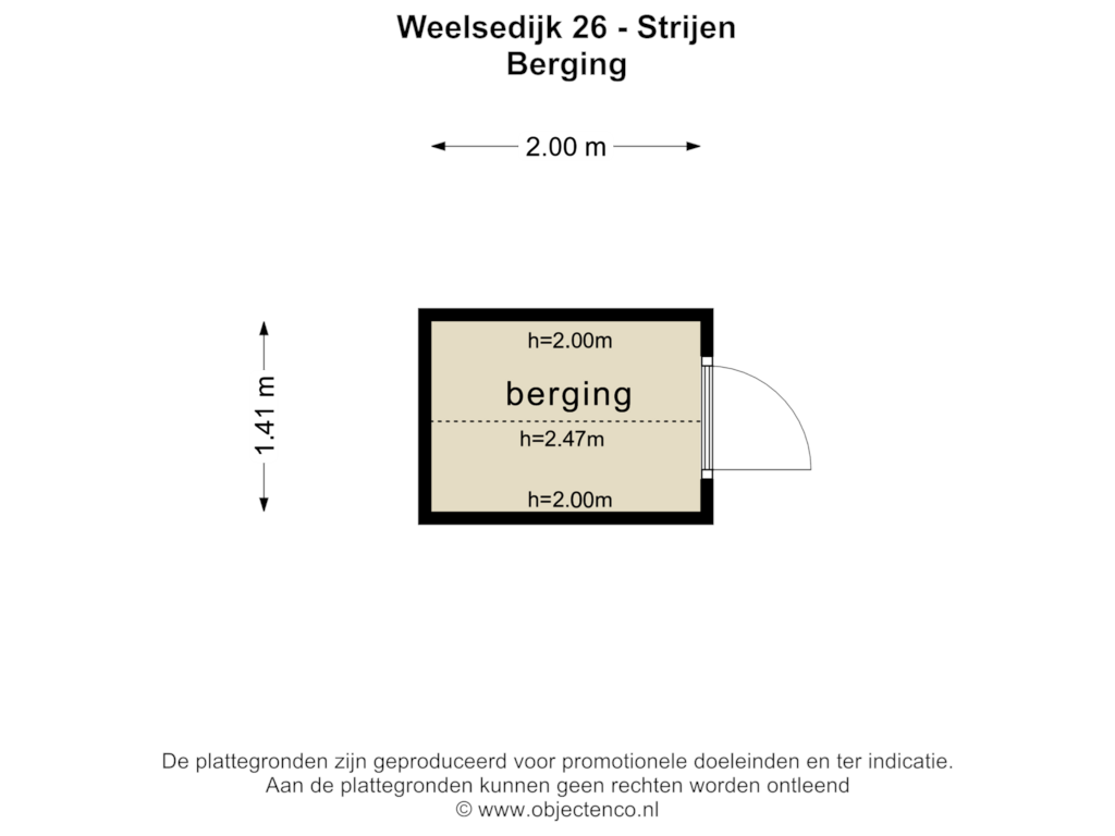 Bekijk plattegrond van Berging van Weelsedijk 26