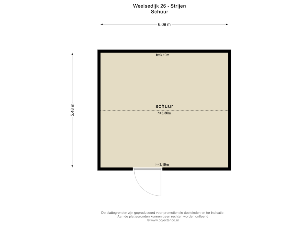 Bekijk plattegrond van Schuur van Weelsedijk 26