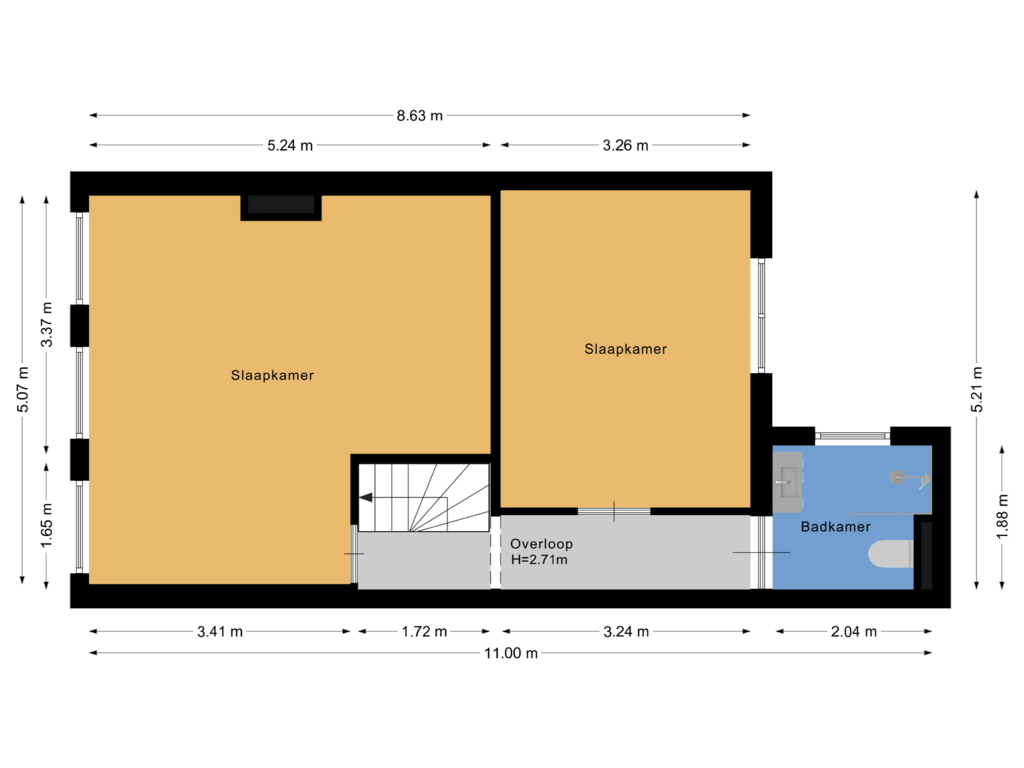 Bekijk plattegrond van 1E VERDIEPING van Magdalenastraat 10