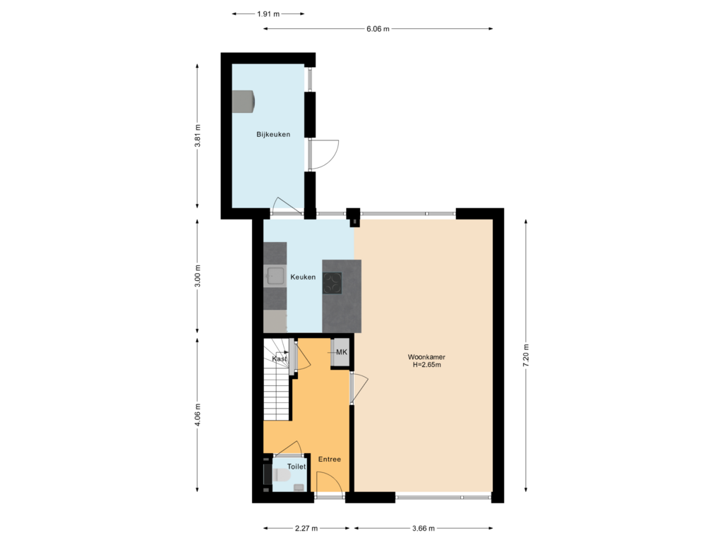 View floorplan of Begane grond of Regthuisstraat 4