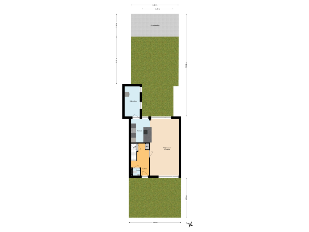 View floorplan of Situatie of Regthuisstraat 4