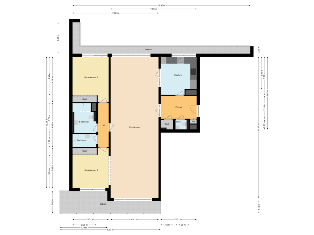 View floorplan of Appartement of Theo Mann-Bouwmeesterlaan 588