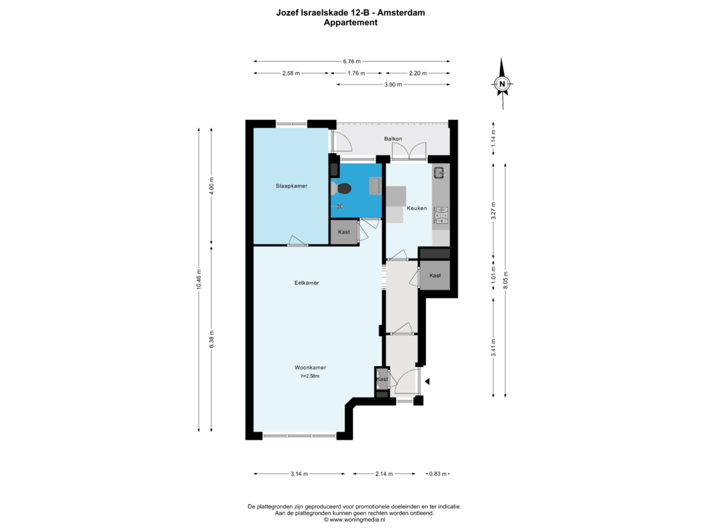 Bekijk plattegrond van Appartement van Jozef Israëlskade 12-B