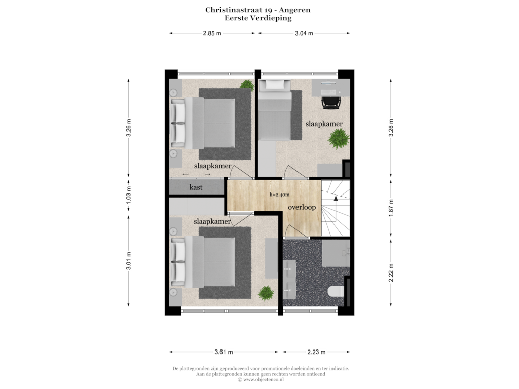 Bekijk plattegrond van Eerste Verdieping van Christinastraat 19