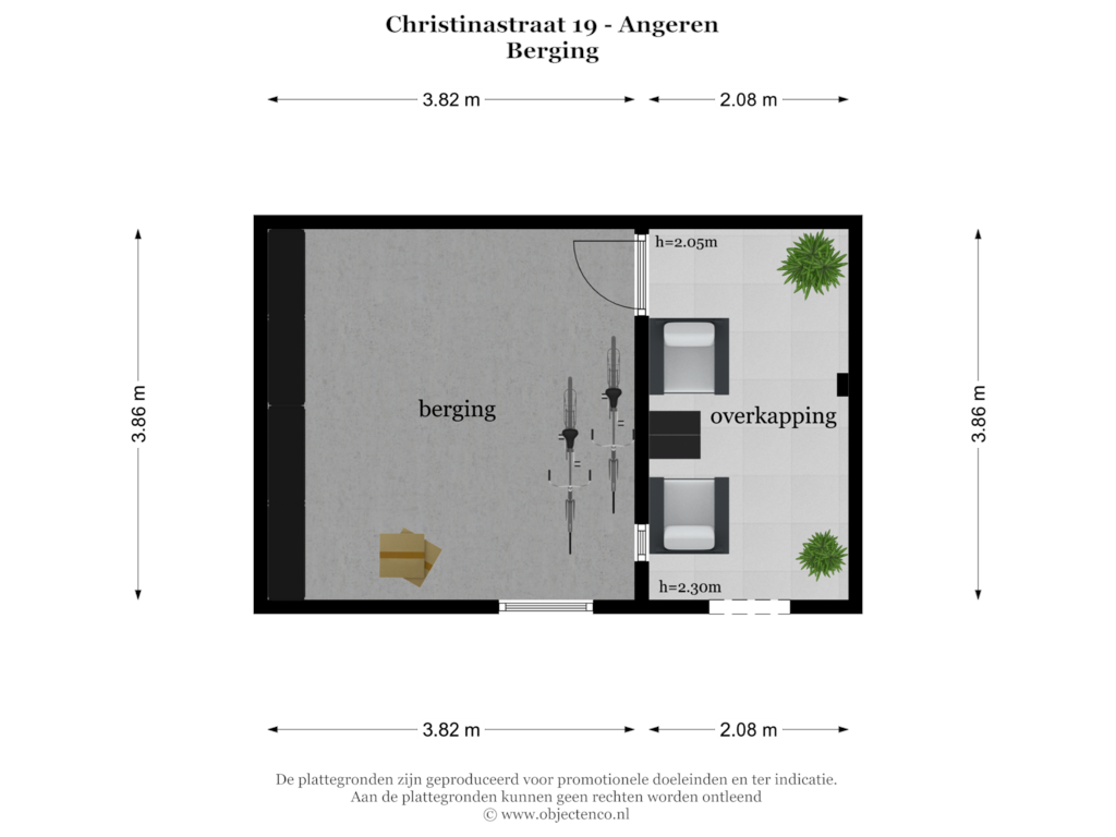 Bekijk plattegrond van Berging van Christinastraat 19