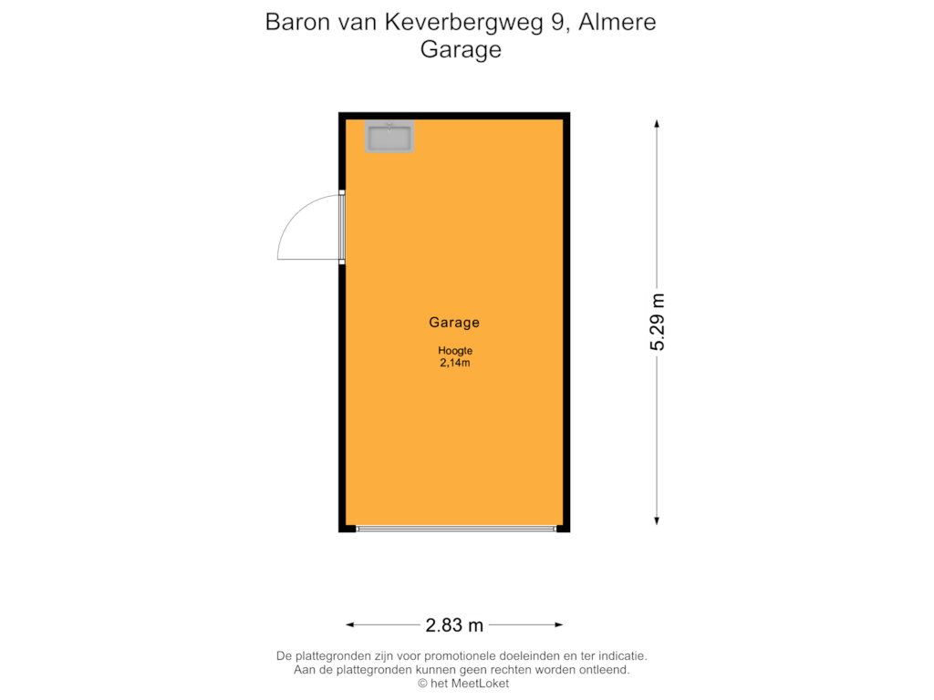 Bekijk plattegrond van Garage van Baron van Keverbergweg 9