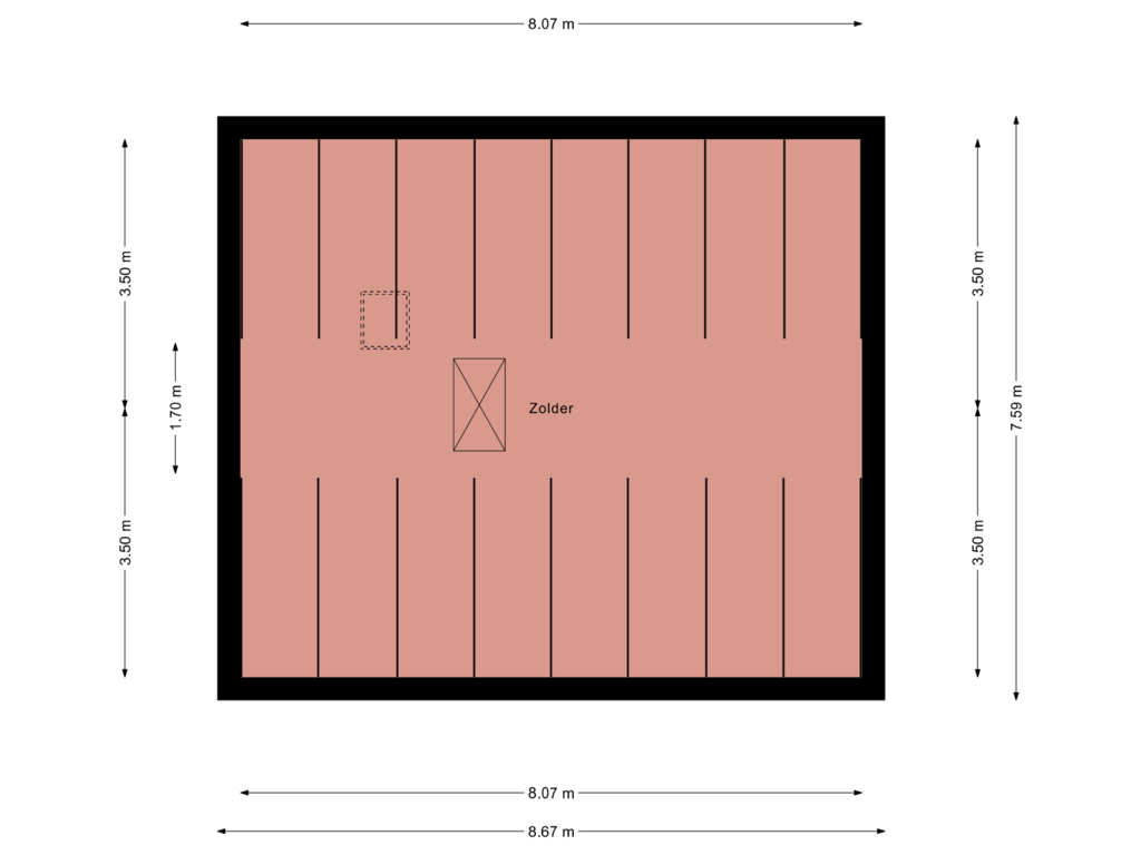 View floorplan of 2e of Vredeslaan 7