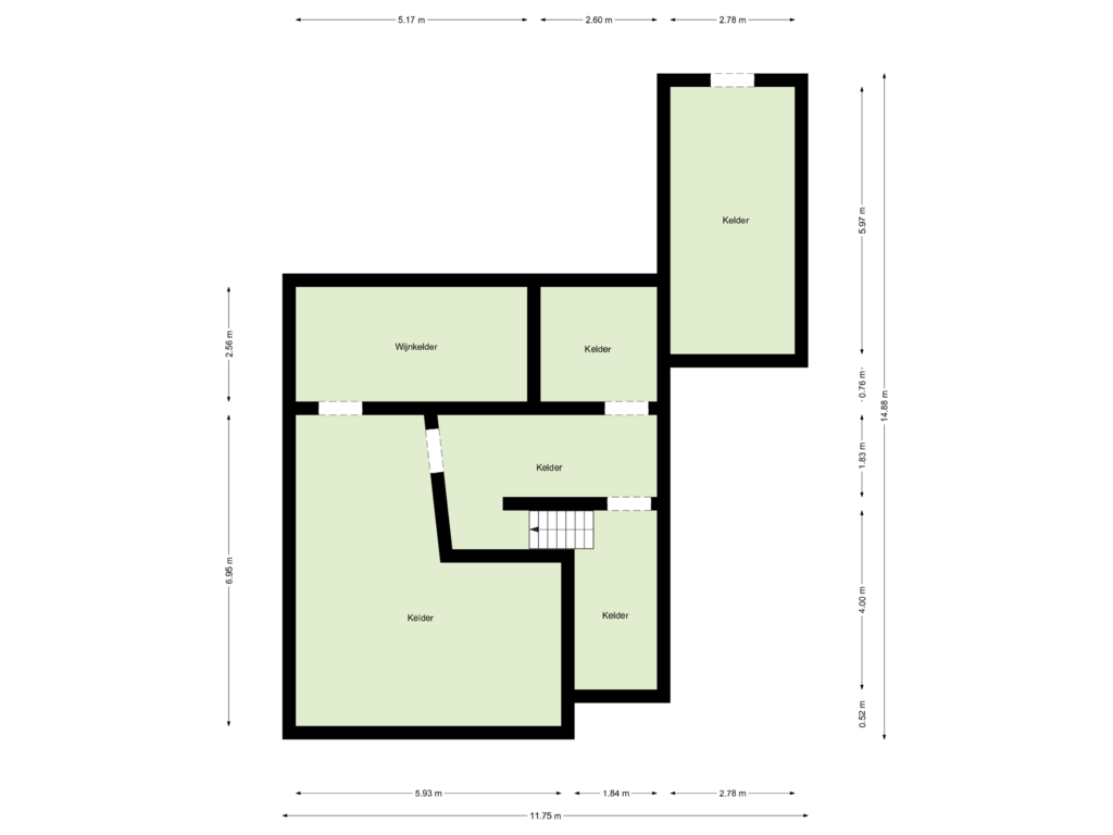 View floorplan of Kelder of Vredeslaan 7