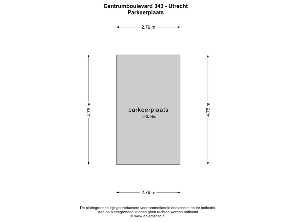 Bekijk plattegrond van PARKEERPLAATS van Centrumboulevard 343