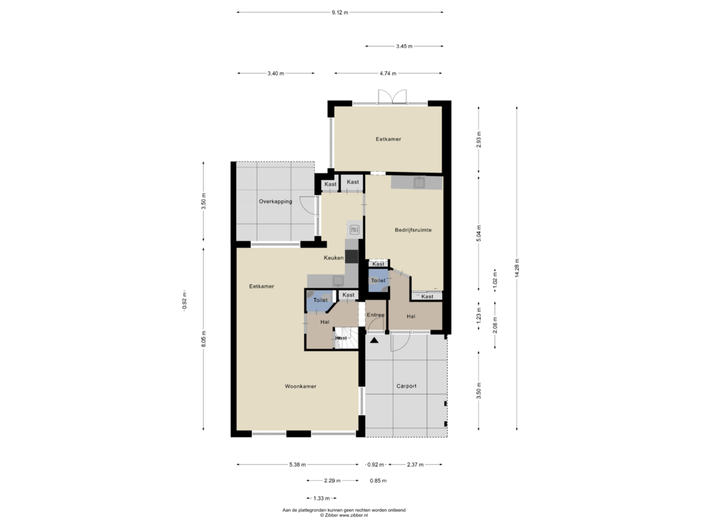 Bekijk plattegrond van Begane Grond van Grimberghoek 28