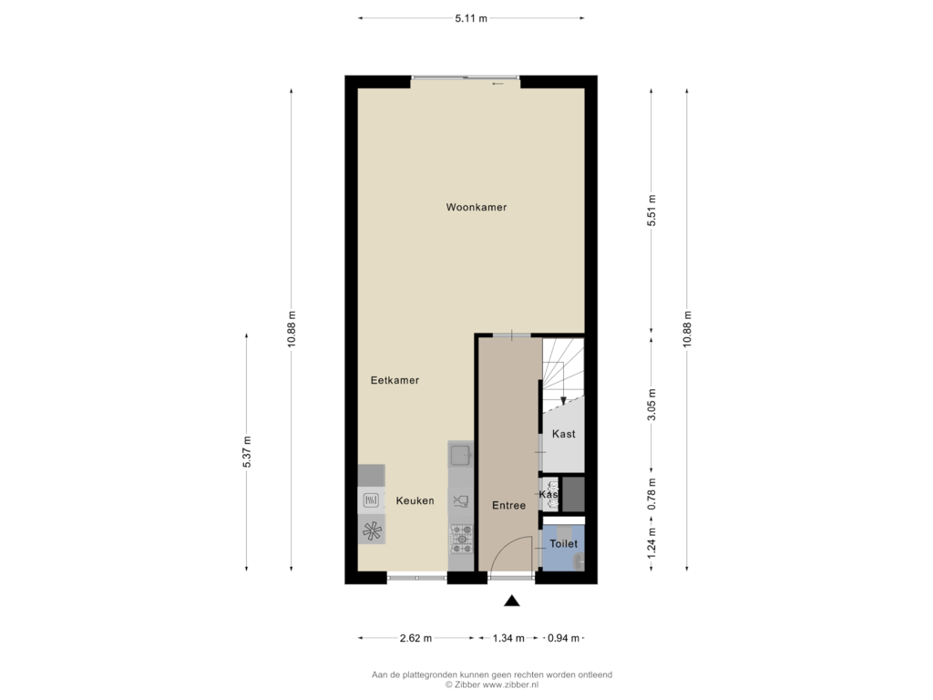 Bekijk plattegrond van Begane Grond van Rosariumstraat 10