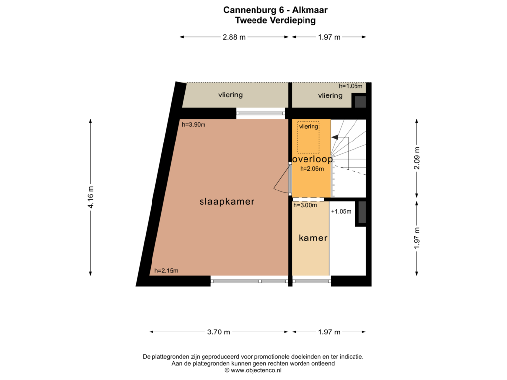 Bekijk plattegrond van TWEEDE VERDIEPING van Cannenburg 6