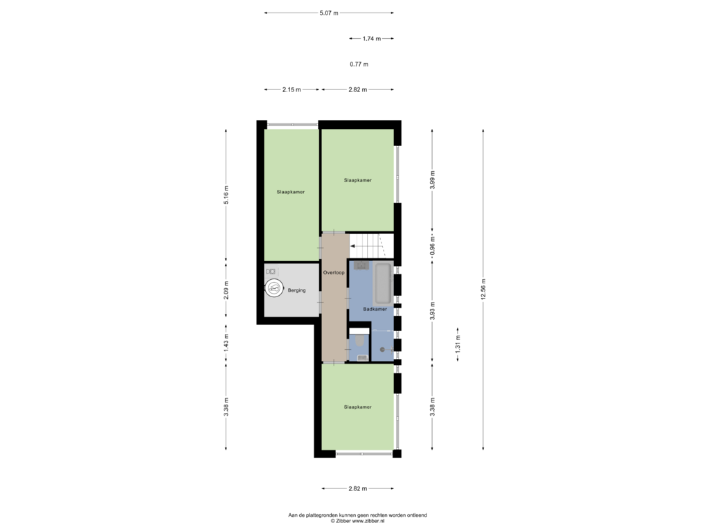 View floorplan of Eerste verdieping of Nirrewortel 94