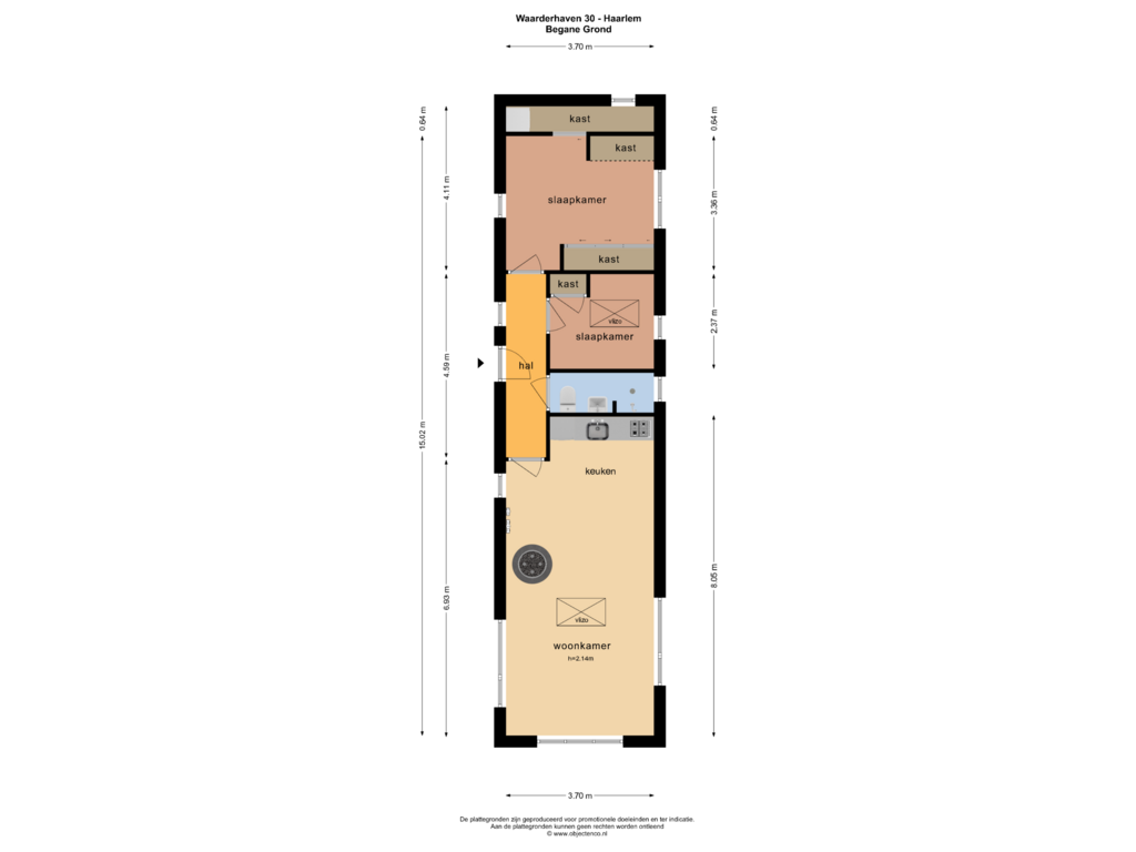 View floorplan of BEGANE GROND of Waarderhaven 30