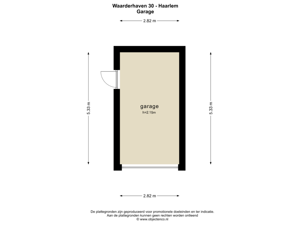 View floorplan of GARAGE of Waarderhaven 30