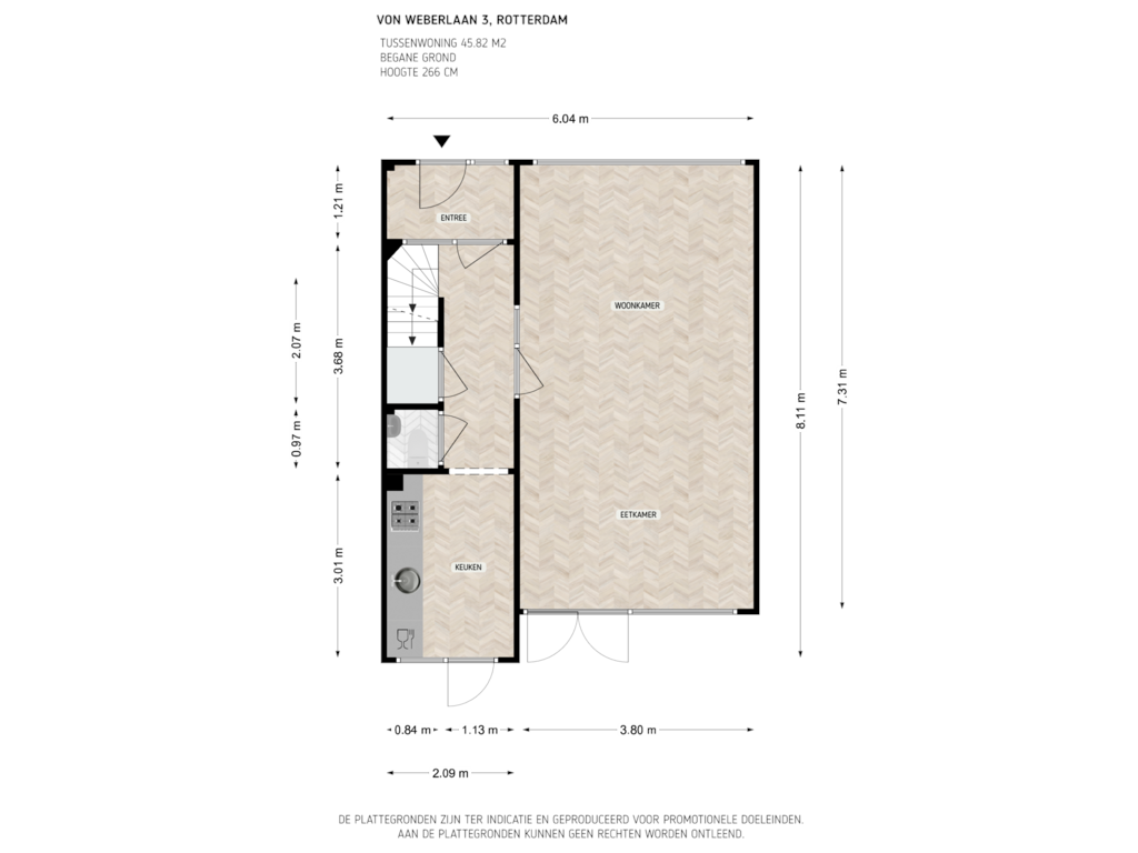 Bekijk plattegrond van Begane grond van Von Weberlaan 3