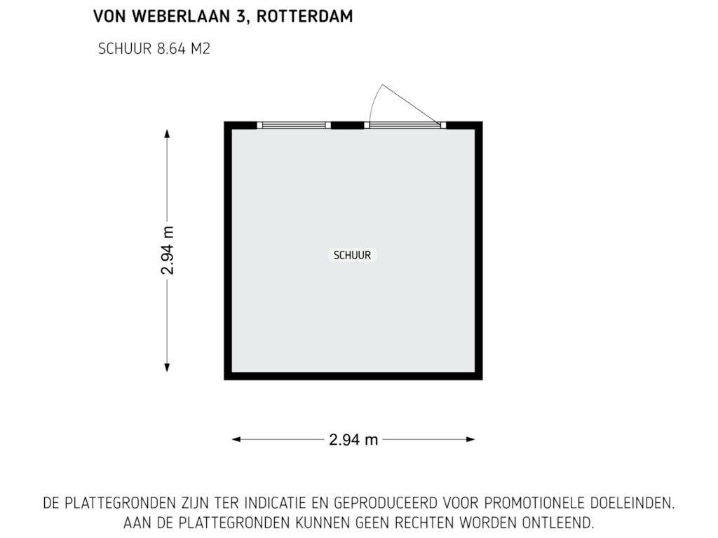 Bekijk plattegrond van Schuur van Von Weberlaan 3