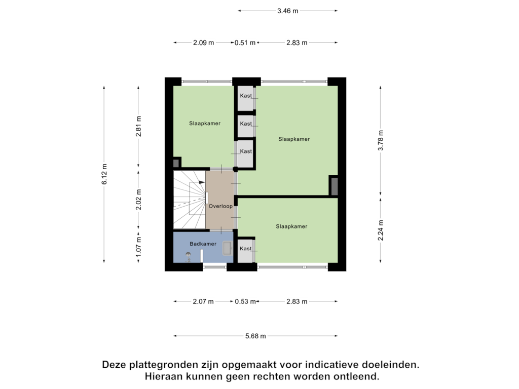 Bekijk plattegrond van Eerste Verdieping van Paulus Potterstraat 3