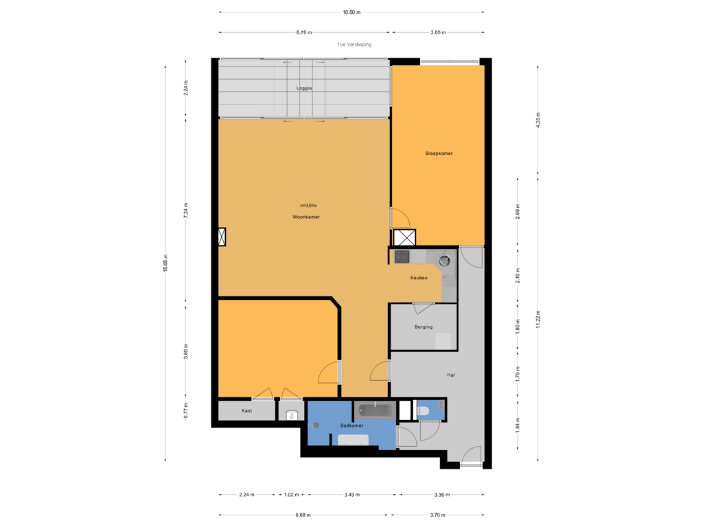 View floorplan of 10e Verdieping of Sir Winston Churchillln 289-F008