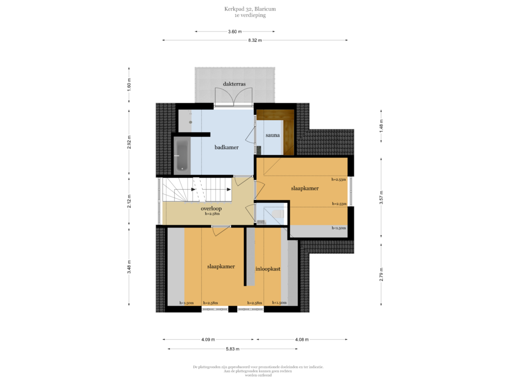 Bekijk plattegrond van 1e verdieping van Kerkpad 32