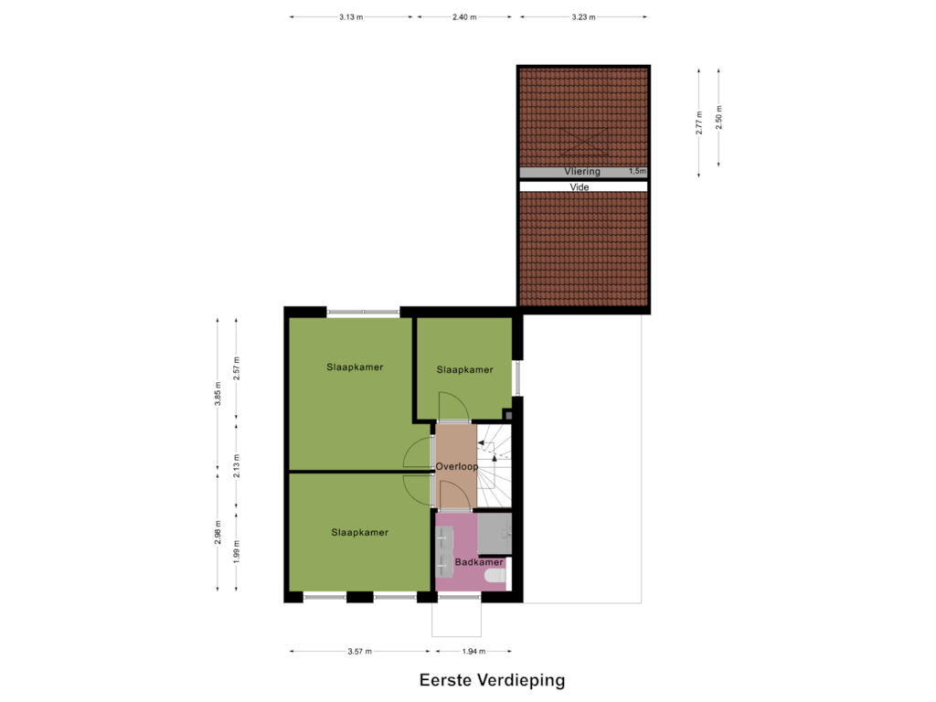 View floorplan of Eerste Verdieping of Baron de Schencklaan 28