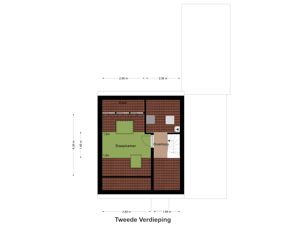 View floorplan of Tweede Verdieping of Baron de Schencklaan 28