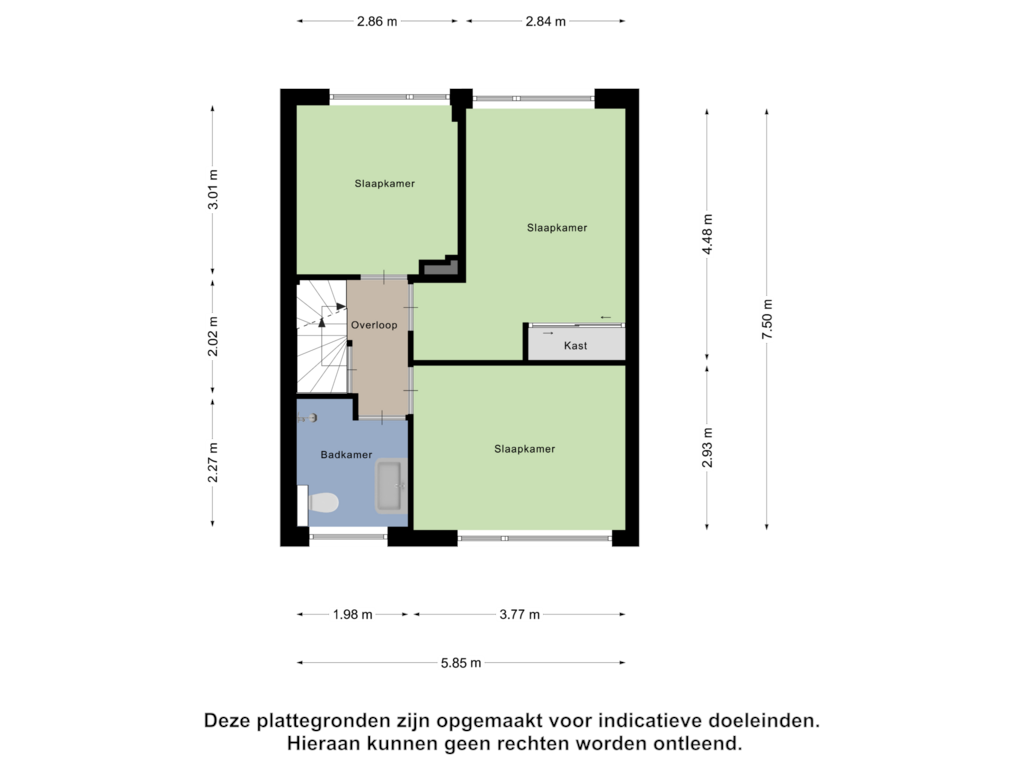 Bekijk plattegrond van Eerste Verdieping van Beatrixstraat 6