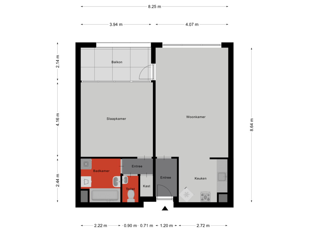 Bekijk plattegrond van Appartement van Genovevalaan 210