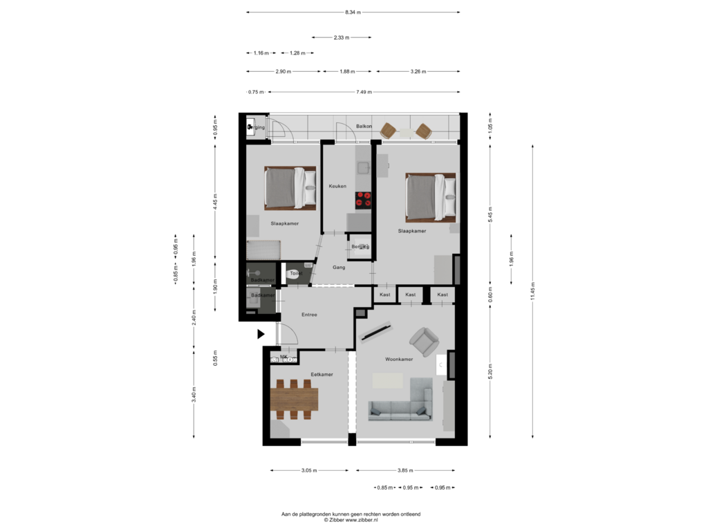 Bekijk plattegrond van Appartement van Velperweg 48-B3