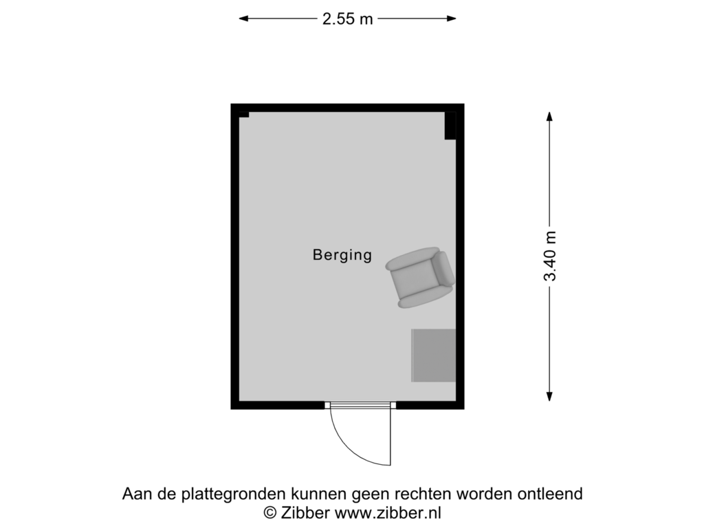 Bekijk plattegrond van Berging van Velperweg 48-B3