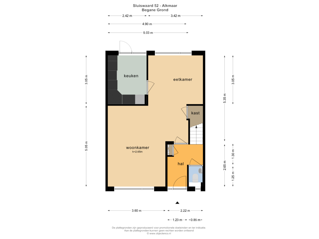 View floorplan of BEGANE GROND of Sluiswaard 52