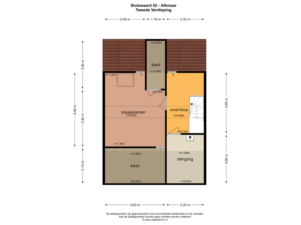 View floorplan of TWEEDE VERDIEPING of Sluiswaard 52