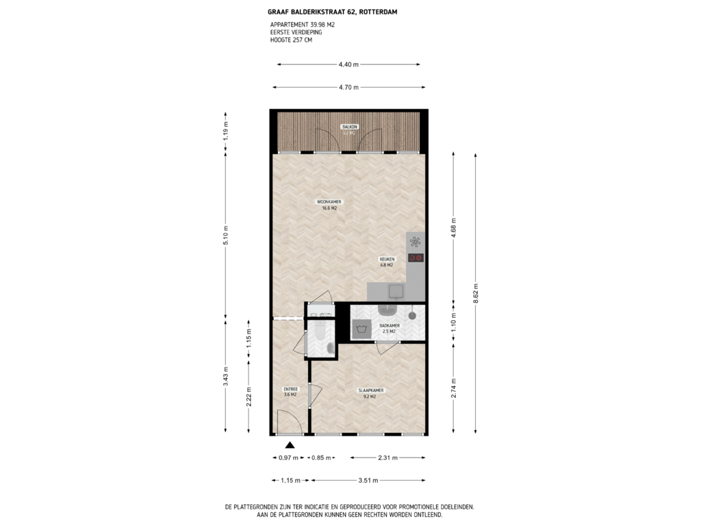 Bekijk plattegrond van 1e verdieping van Graaf Balderikstraat 62