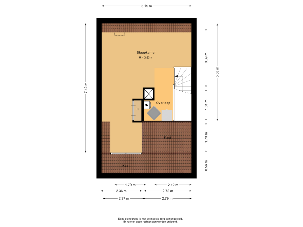 Bekijk plattegrond van Tweede verdieping van Flatusstraat 39