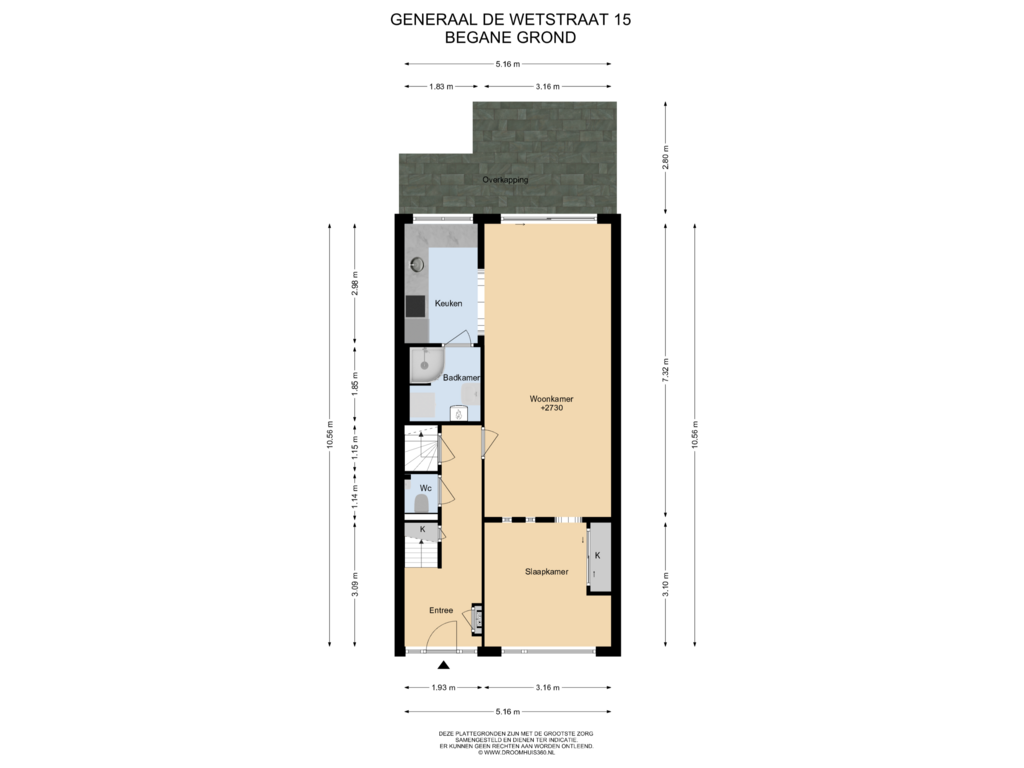 View floorplan of Begane grond of Generaal de Wetstraat 15-ZW