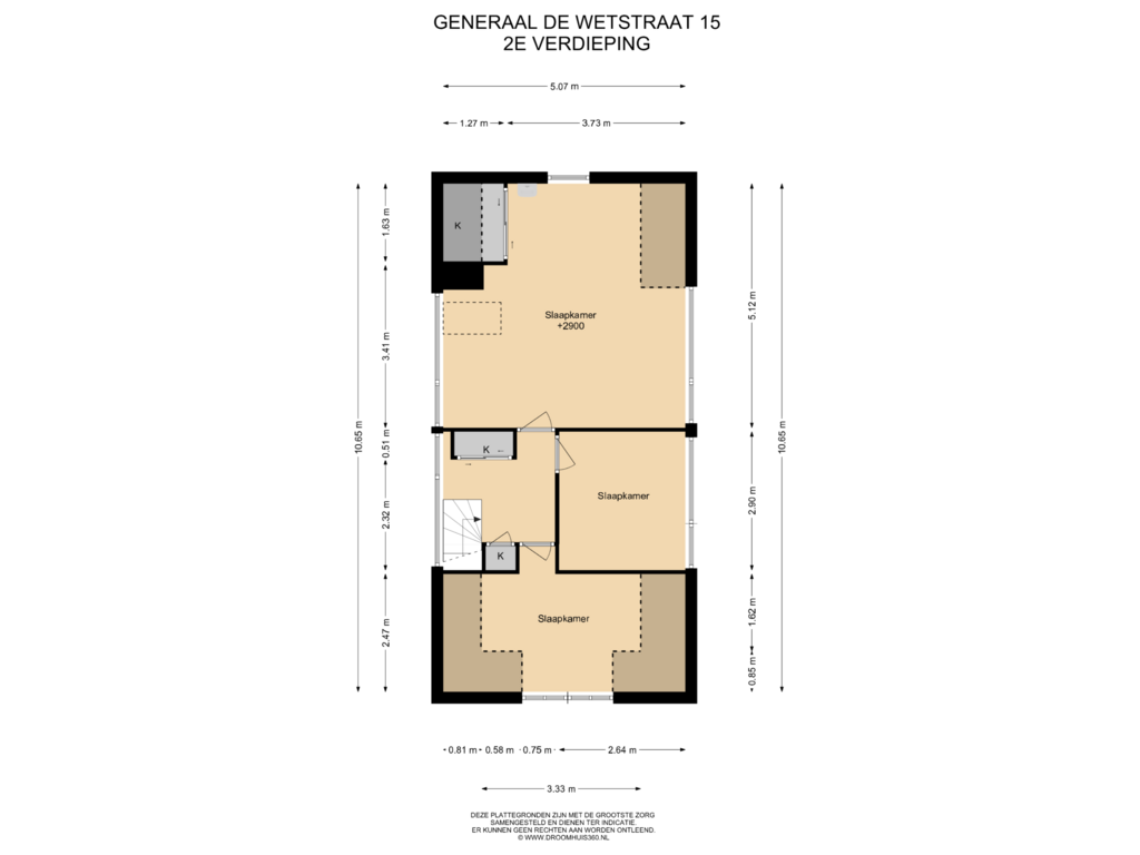 View floorplan of 2E Verdieping of Generaal de Wetstraat 15-ZW