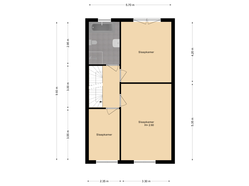 Bekijk plattegrond van Eerste etage van Kreek 35