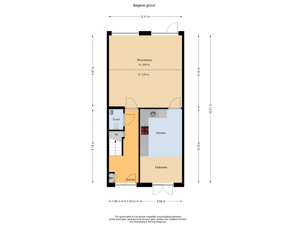 Bekijk plattegrond van Begane grond van Dijkgraaf 62