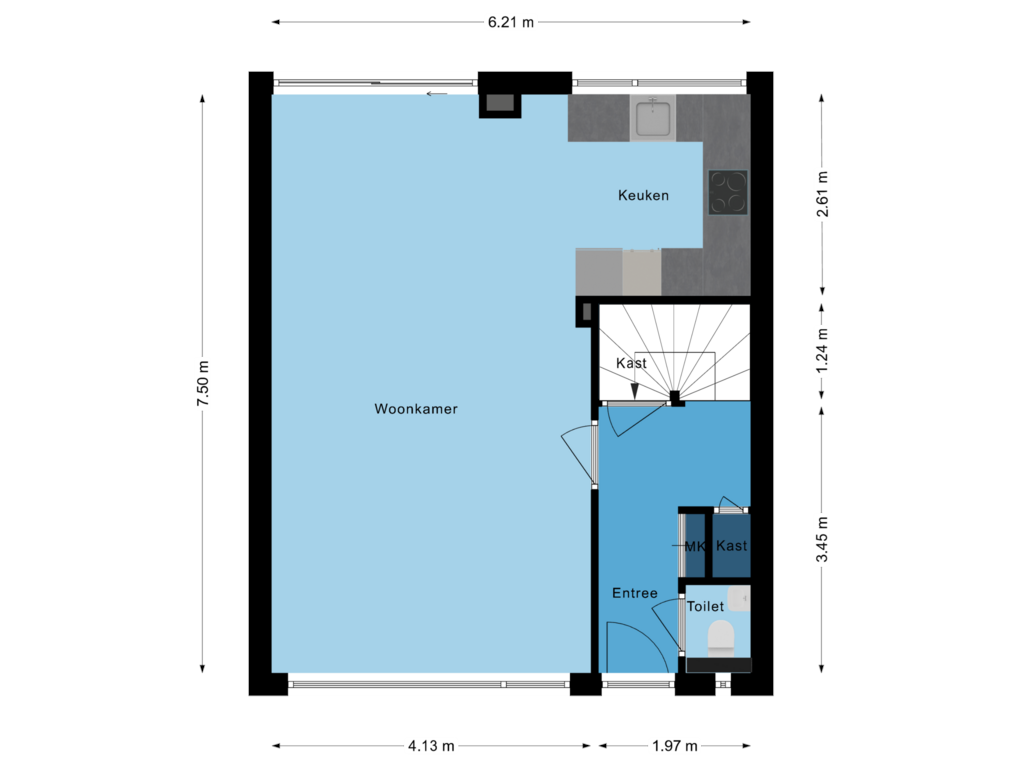 Bekijk plattegrond van Begane grond van de Baljuw 2