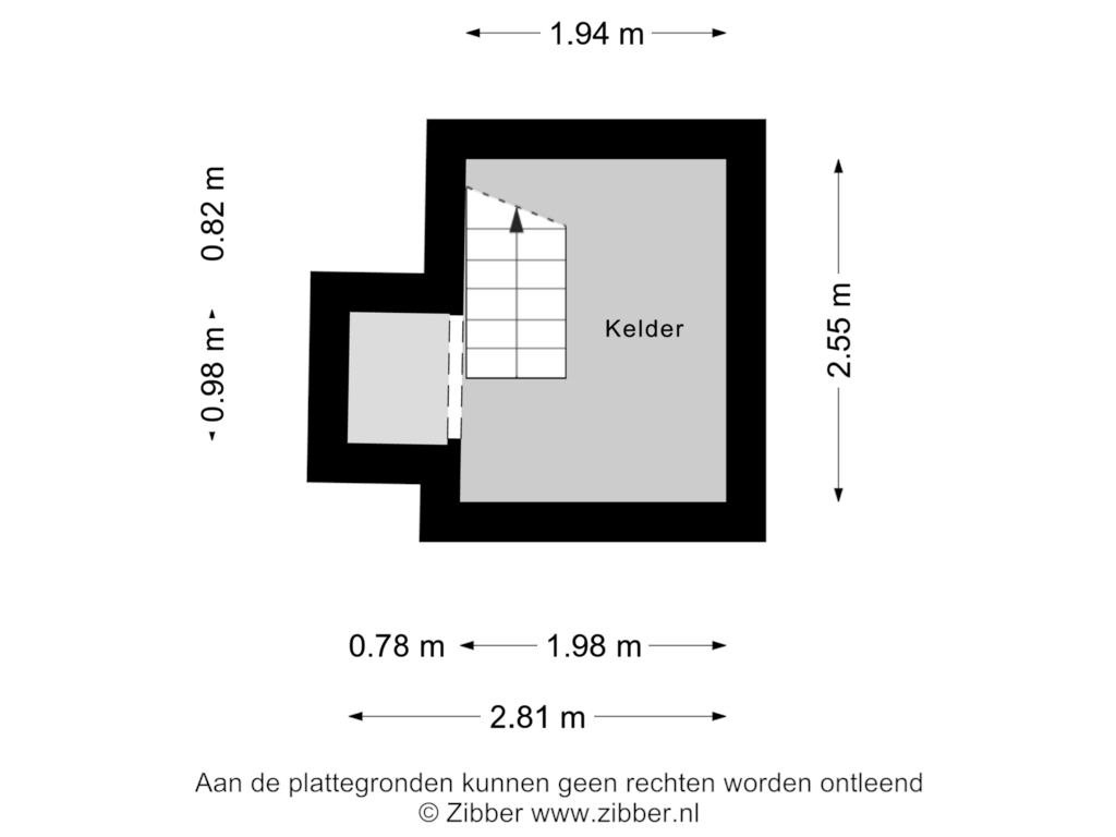 Bekijk plattegrond van Kelder van Zwanensingel 1