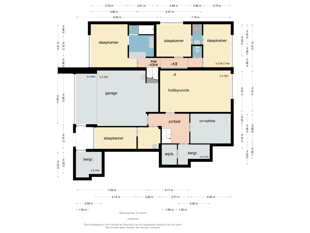 Bekijk plattegrond van souterrain van Molenaarlaan 22