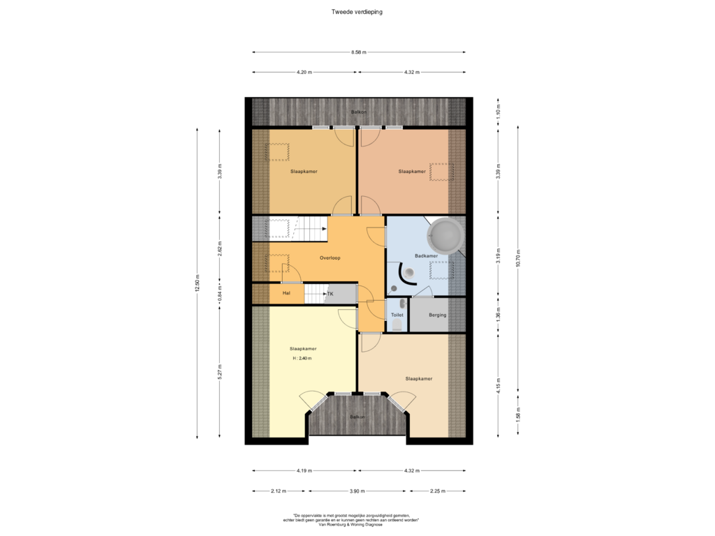 View floorplan of Tweede verdieping of Hofland 22