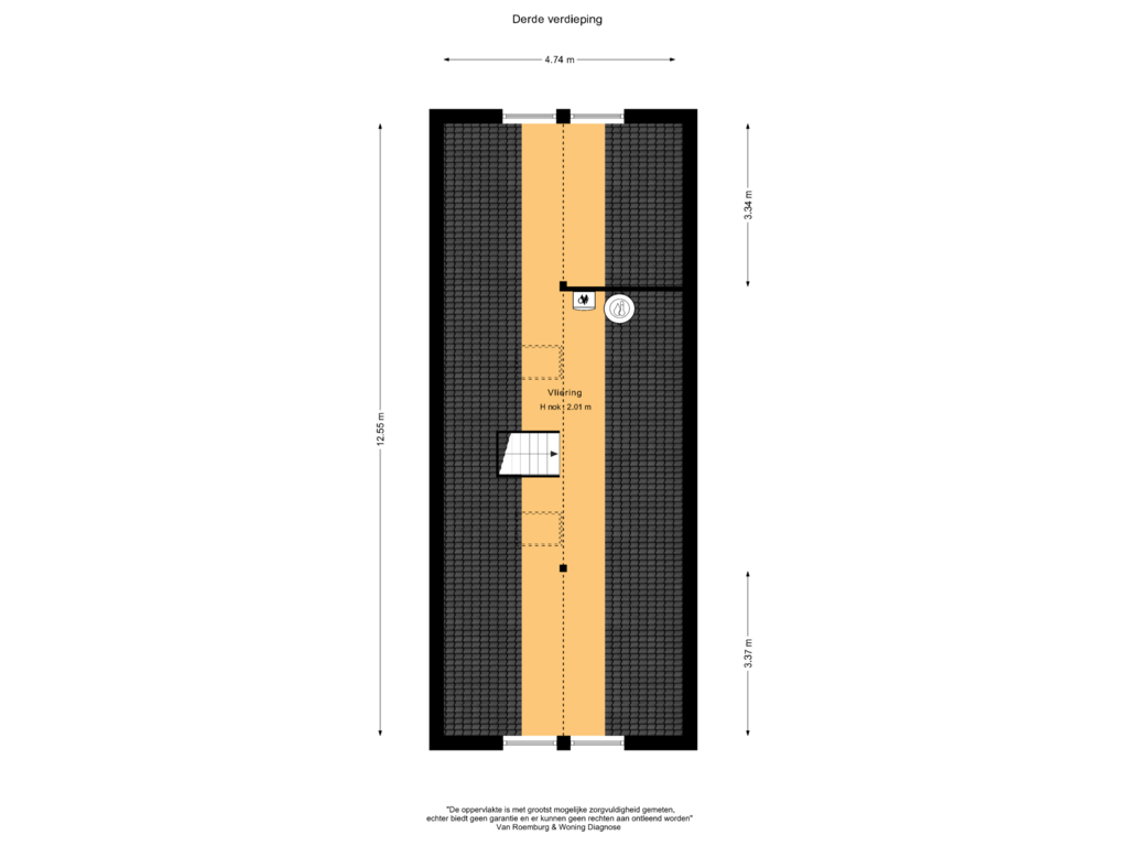 View floorplan of Derde verdieping of Hofland 22