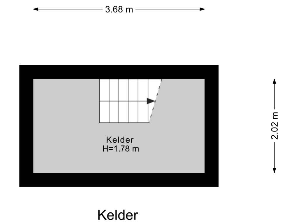 Bekijk plattegrond van Kelder van Debussylaan 8