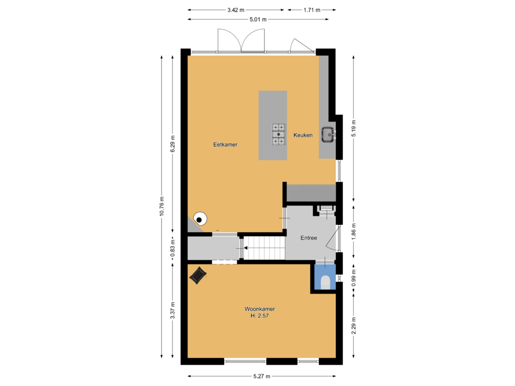 View floorplan of Begane grond of Molenveenweg 11