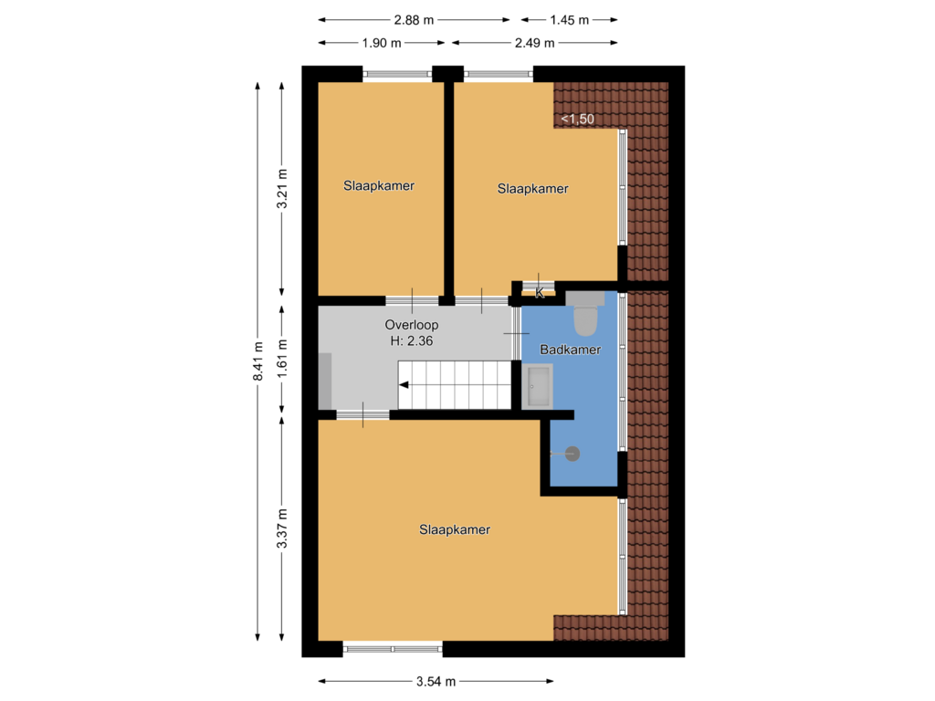 View floorplan of Eerste verdieping of Molenveenweg 11