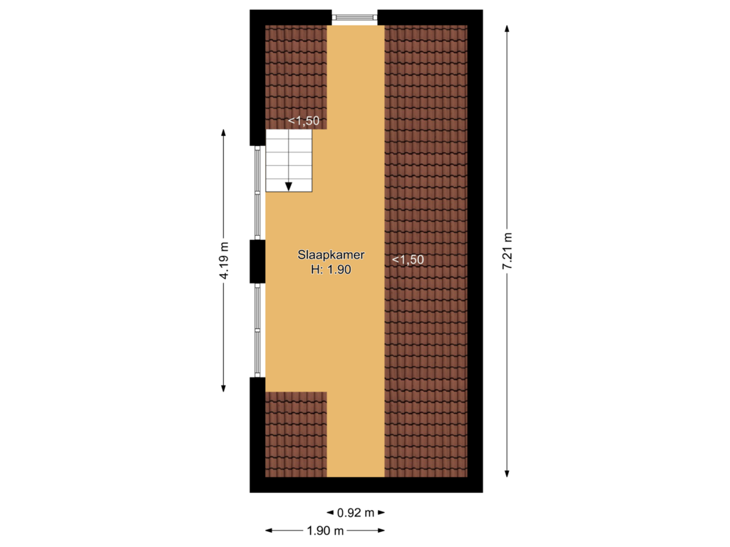 View floorplan of Externe slaapkamer of Molenveenweg 11